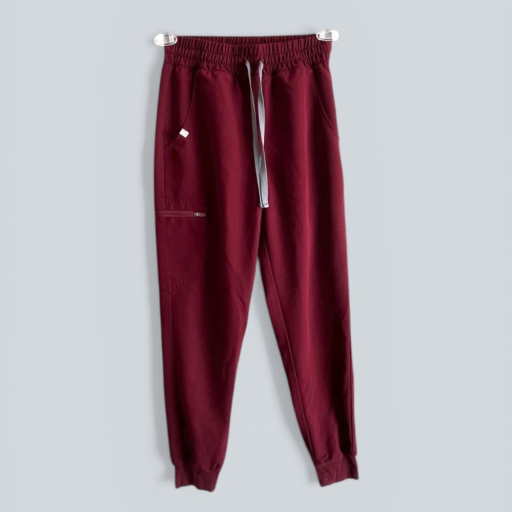 FIGS Zamora Burgundy Joggers Size XS